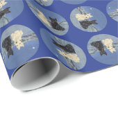 Tarwe Black Scotties Kerstmis Cadeaupapier (Rol Hoek)