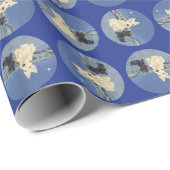 Tarwe Black Scotties Kerstmis Cadeaupapier (Rol Hoek)