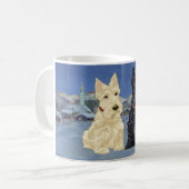 Tarwe Black Scotties Kerstmis Koffiemok (Voorkant links)