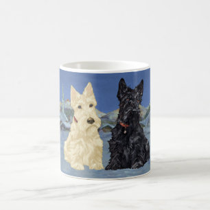 Tarwe Black Scotties Kerstmis Koffiemok