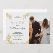 Tarwe bruiloft uitnodigingen met foto (Voorkant / Achterkant)