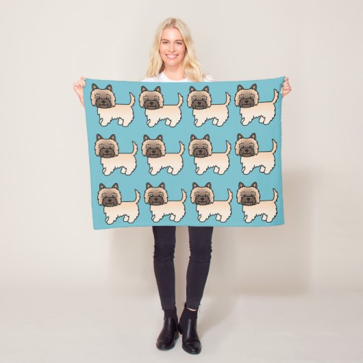 Tarwe Cairn Terrier Cartoon Hond Fleece Deken (In situ)