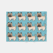 Tarwe Cairn Terrier Cartoon Hond Fleece Deken (Voorkant (Horizontaal))