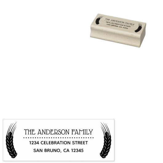 Tarwe Douanenaam Retouradres Rubberstempel (Gestempeld)