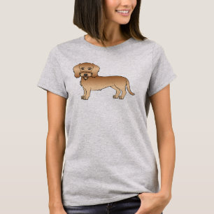 Tarwe Draadharige Dachshund Schattige Cartoon Hond T-shirt
