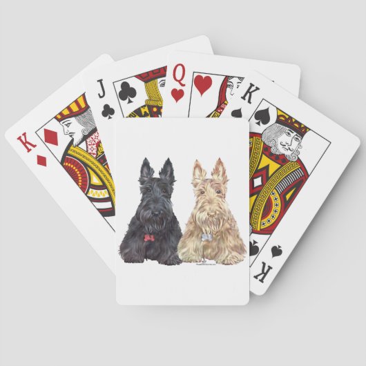 Tarwe- en zwarte Scottie-honden Speelkaarten (Achterkant)