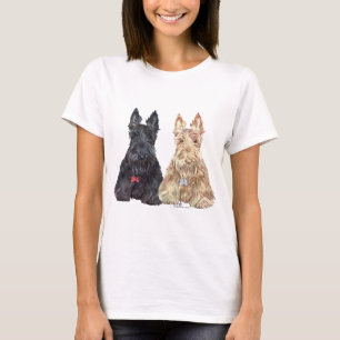 Tarwe- en zwarte Scottie-honden T-shirt