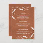 Tarwe Herfst Sinaasappel bruiloft Details - Inform Informatiekaartje (Voorkant / Achterkant)