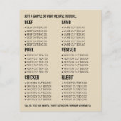 Tarwe in het veld, boer en slager Adverteren Flyer (Achterkant)