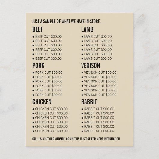 Tarwe in het veld, boer en slager Adverteren Flyer (Achterkant)