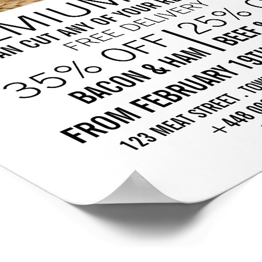 Tarwe in het veld, boer en slager Adverteren Poster (Hoek)