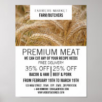 Tarwe in het veld, boer en slager Adverteren