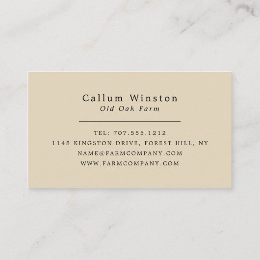 Tarwe in het veld, boer en slager visitekaartje (Achterkant)