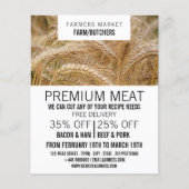 Tarwe in het veld, boer en slagerreclame flyer (Voorkant)