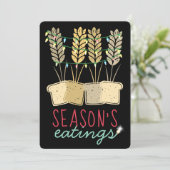 Tarwe Kerstverlichting brood vakantie bakken Feestdagenkaart (Staand voorkant)