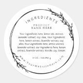 Tarwe Krans Modern Ingredienten Label Stickers (Voorkant)