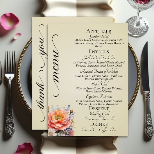 Tarwe - Monogram, Wilde Bloemen & Dank Je  Menu