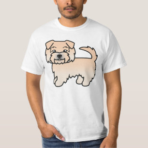 Tarwe Norfolk Terrier Cartoon Hond Caricatuur Kuns T-shirt