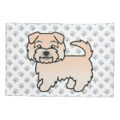 Tarwe Norfolk Terrier Cartoon Hond & Pooten Kussensloop (Achterkant)