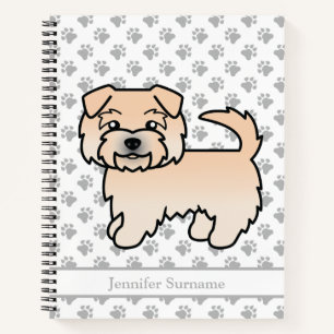 Tarwe Norfolk Terrier Cartoon Hond & Tekst Notitieboek