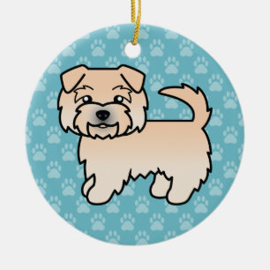 Tarwe Norfolk Terrier Cartoon Honden Kunstwerk Bla Keramisch Ornament