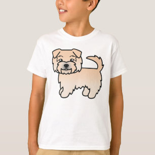 Tarwe Norfolk Terrier Cartoon Honden Tekening T-shirt