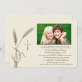 Tarwe religieuze één foto uitnodiging (Voorkant / Achterkant)