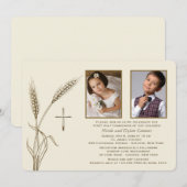Tarwe religieuze twee foto uitnodiging (Voorkant / Achterkant)