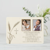 Tarwe religieuze twee foto uitnodiging (Staand voorkant)