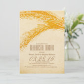 Tarwe Rustieke Repetitie Diner Uitnodigingen (Staand voorkant)