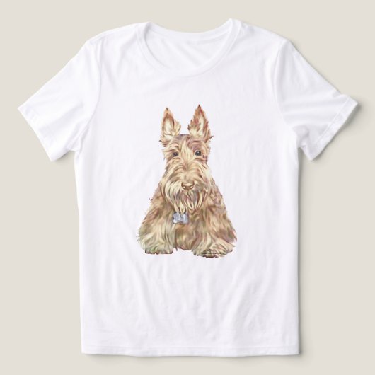 Tarwe Schotse Terrier Tri-Blend Shirt (Design voorkant)