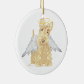 Tarwe Scottie Engel Keramisch Ornament (Rechts)
