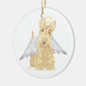 Tarwe Scottie Engel Keramisch Ornament (Links)