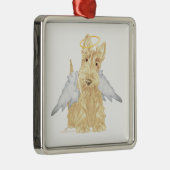 Tarwe Scottie Engel Metalen Ornament (Rechts)