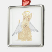 Tarwe Scottie Engel Metalen Ornament (Links)