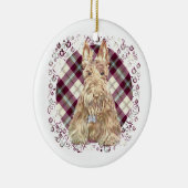 Tarwe Scottie Tartan Keramisch Ornament (Rechts)