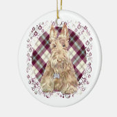 Tarwe Scottie Tartan Keramisch Ornament (Links)