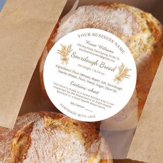 Tarwe Surdeeg Brood Cottage Law Label Sticker