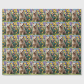 Tarwe Terrier Hond Spring Bloemen Schilderen Cadeaupapier (Vlak)