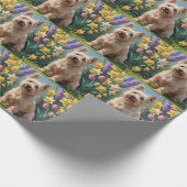 Tarwe Terrier Hond Spring Bloemen Schilderen Cadeaupapier (Hoek)