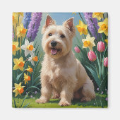 Tarwe Terrier Hond Spring Bloemen Schilderen Magneet (Voorkant)