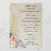 Tarwe - Wilde bloemen, monogram & dank je wel  Menu (Voorkant)
