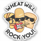 Tarwe zal je grappig eten puns sticker (Voorkant)