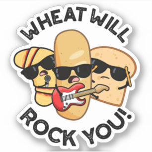 Tarwe zal je grappig eten puns sticker