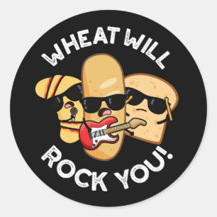 Tarwe Zal Je Raken Funny Food Grappen Donkere BG Ronde Sticker