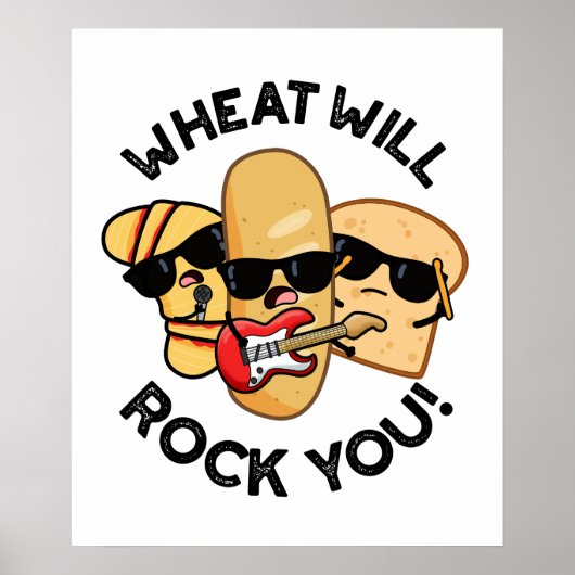 Tarwe Zal Je Raken Om Grappige Voedsel Puns Poster (Voorkant)