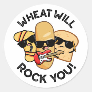 Tarwe Zal Je Raken Om Grappige Voedsel Woordspelin Ronde Sticker