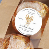 Tarwe Zuurdeeg Brood bakingrediënten Ronde Sticker