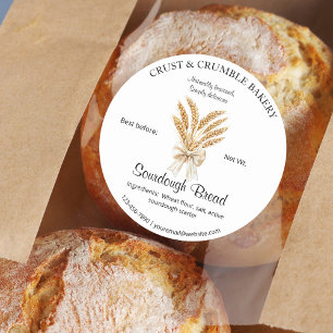 Tarwe Zuurdeeg Brood bakingrediënten Ronde Sticker