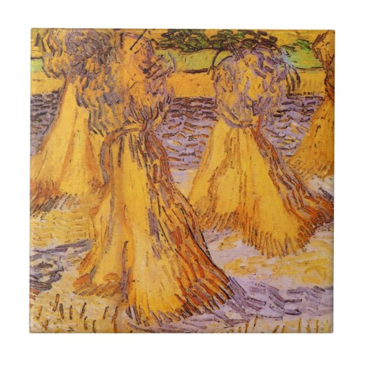 Tarwehalmen door Vincent van Gogh Tegeltje (Voorkant)